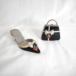 3/$20 Tealight Holders - Retired PartyLite - Audrey Enamel Purse & Shoe - Candle